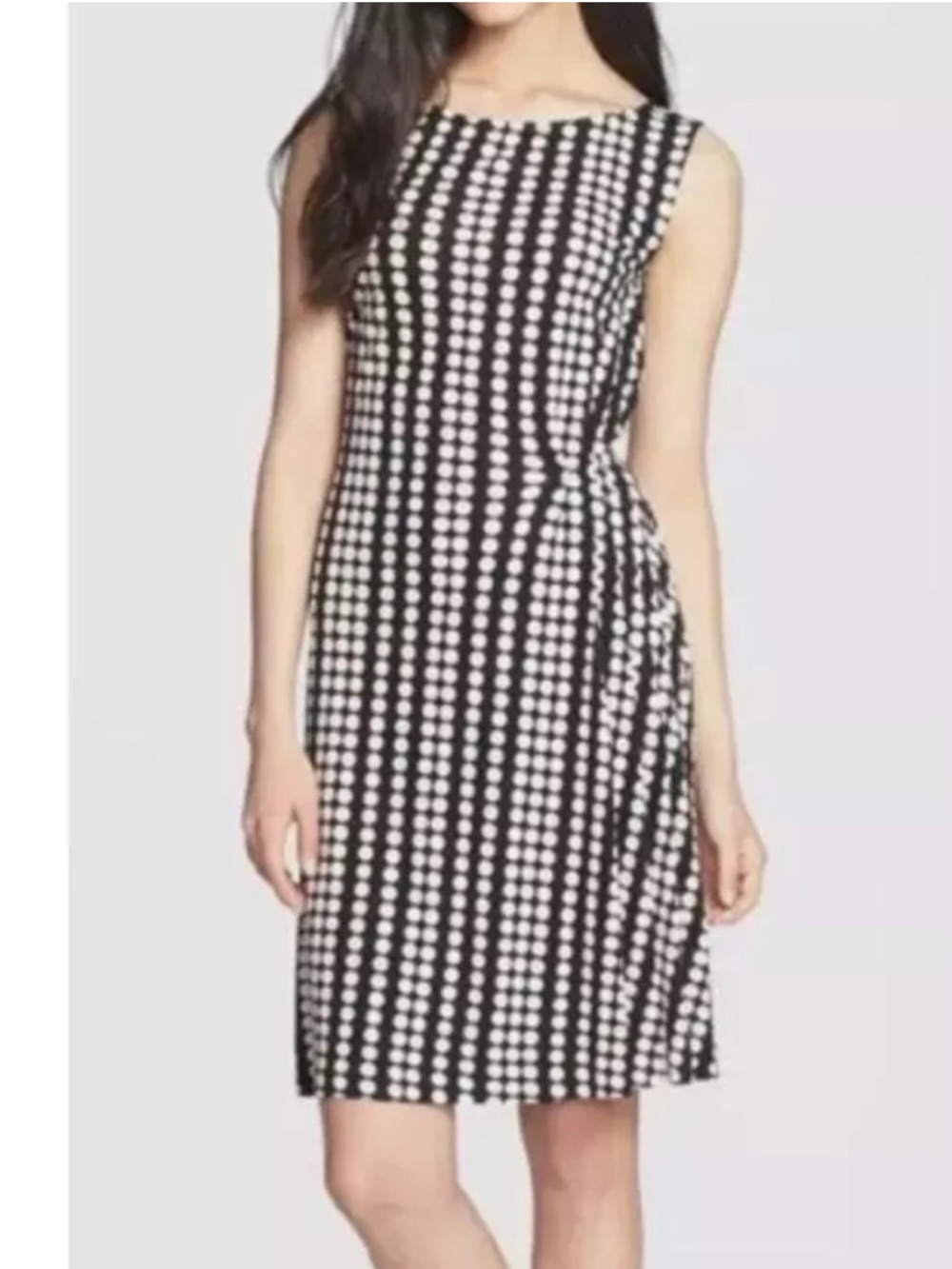 Tory Burch Zandi Polka Dot Black & Cream Sleeveless Dress